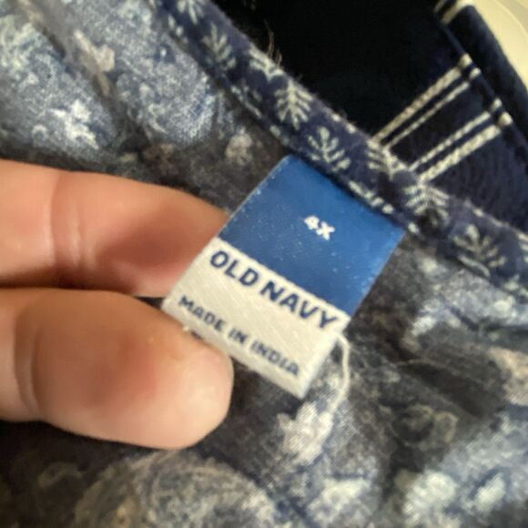 Old Navy Women's Plus Size 4X Blue Mixed Print Long Sleeve Peasant Top Bohemian - Picture 11 of 14